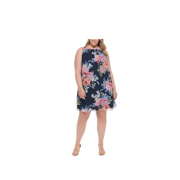 BNWT JESSICA HOWARD Plus Size Floral-Print A-Line Dress Size 14 - Picture 1 of 11
